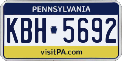 PA license plate KBH5692