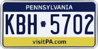PA license plate KBH5702
