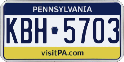 PA license plate KBH5703