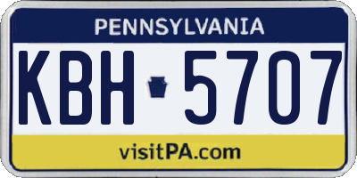 PA license plate KBH5707