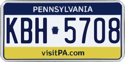PA license plate KBH5708