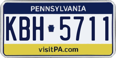 PA license plate KBH5711