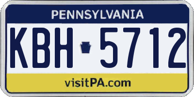 PA license plate KBH5712