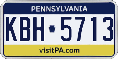 PA license plate KBH5713