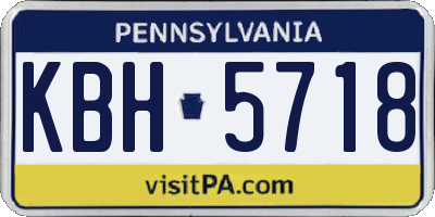 PA license plate KBH5718