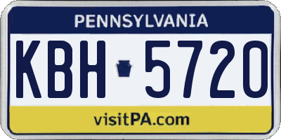 PA license plate KBH5720