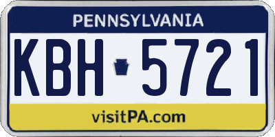 PA license plate KBH5721