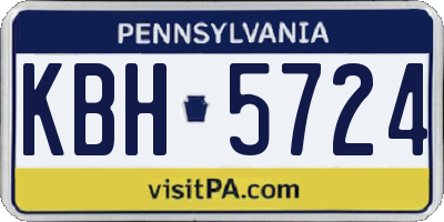 PA license plate KBH5724