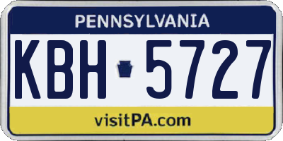 PA license plate KBH5727