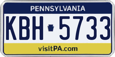 PA license plate KBH5733