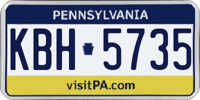 PA license plate KBH5735