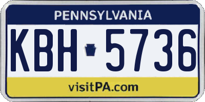 PA license plate KBH5736