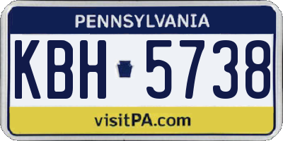 PA license plate KBH5738