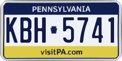 PA license plate KBH5741
