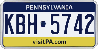 PA license plate KBH5742