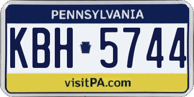 PA license plate KBH5744