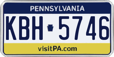 PA license plate KBH5746