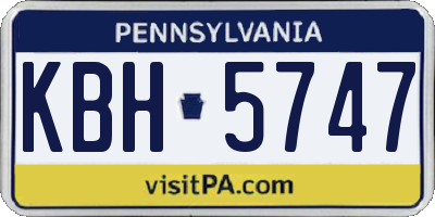 PA license plate KBH5747