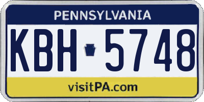 PA license plate KBH5748