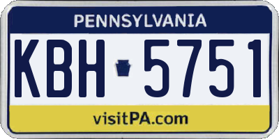 PA license plate KBH5751