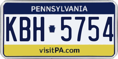 PA license plate KBH5754
