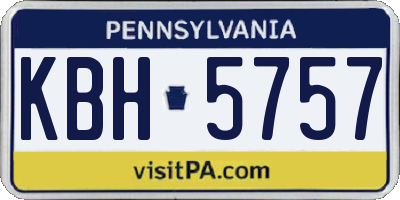 PA license plate KBH5757