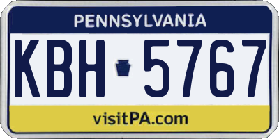 PA license plate KBH5767