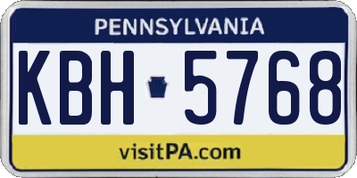 PA license plate KBH5768