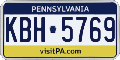 PA license plate KBH5769