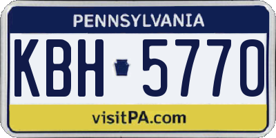 PA license plate KBH5770