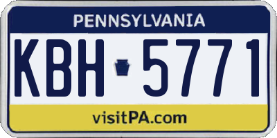 PA license plate KBH5771