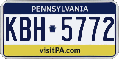 PA license plate KBH5772