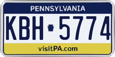 PA license plate KBH5774