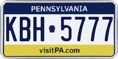 PA license plate KBH5777