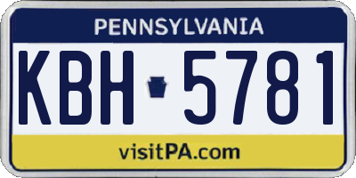 PA license plate KBH5781