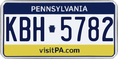 PA license plate KBH5782