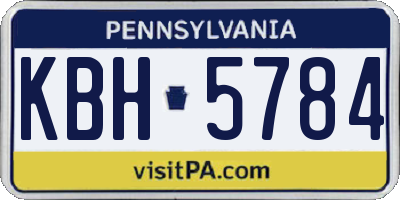PA license plate KBH5784