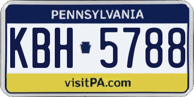 PA license plate KBH5788