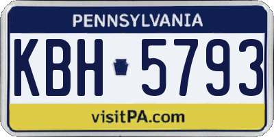 PA license plate KBH5793