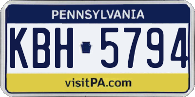 PA license plate KBH5794