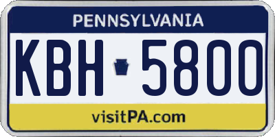 PA license plate KBH5800