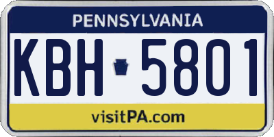 PA license plate KBH5801