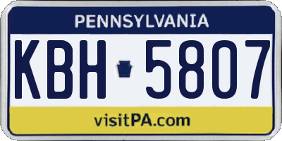 PA license plate KBH5807