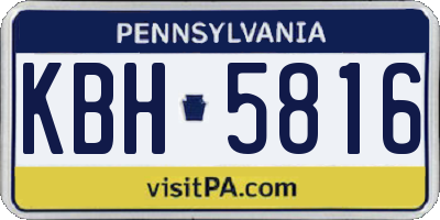 PA license plate KBH5816