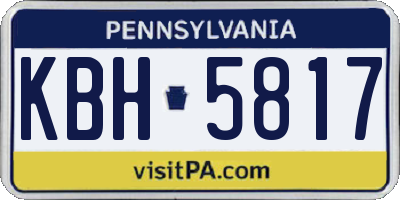PA license plate KBH5817