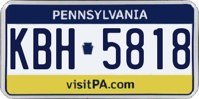 PA license plate KBH5818