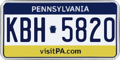 PA license plate KBH5820