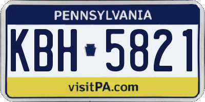 PA license plate KBH5821