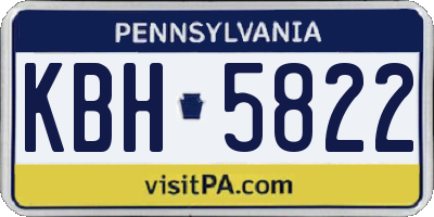 PA license plate KBH5822