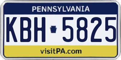 PA license plate KBH5825